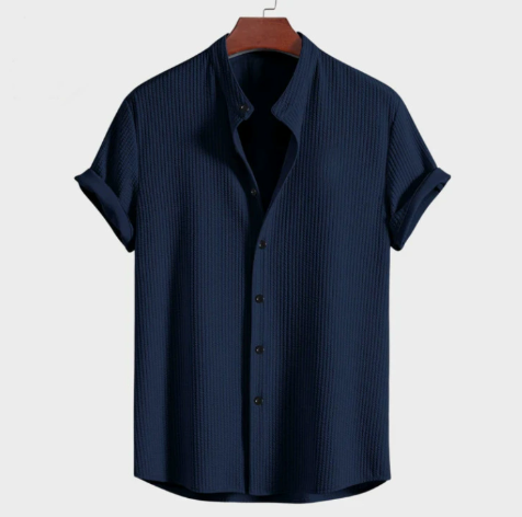 Men's Breathable Striped Short-Sleeve Shirt