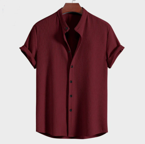 Men's Breathable Striped Short-Sleeve Shirt