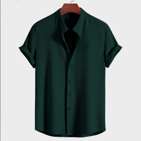 Men's Breathable Striped Short-Sleeve Shirt