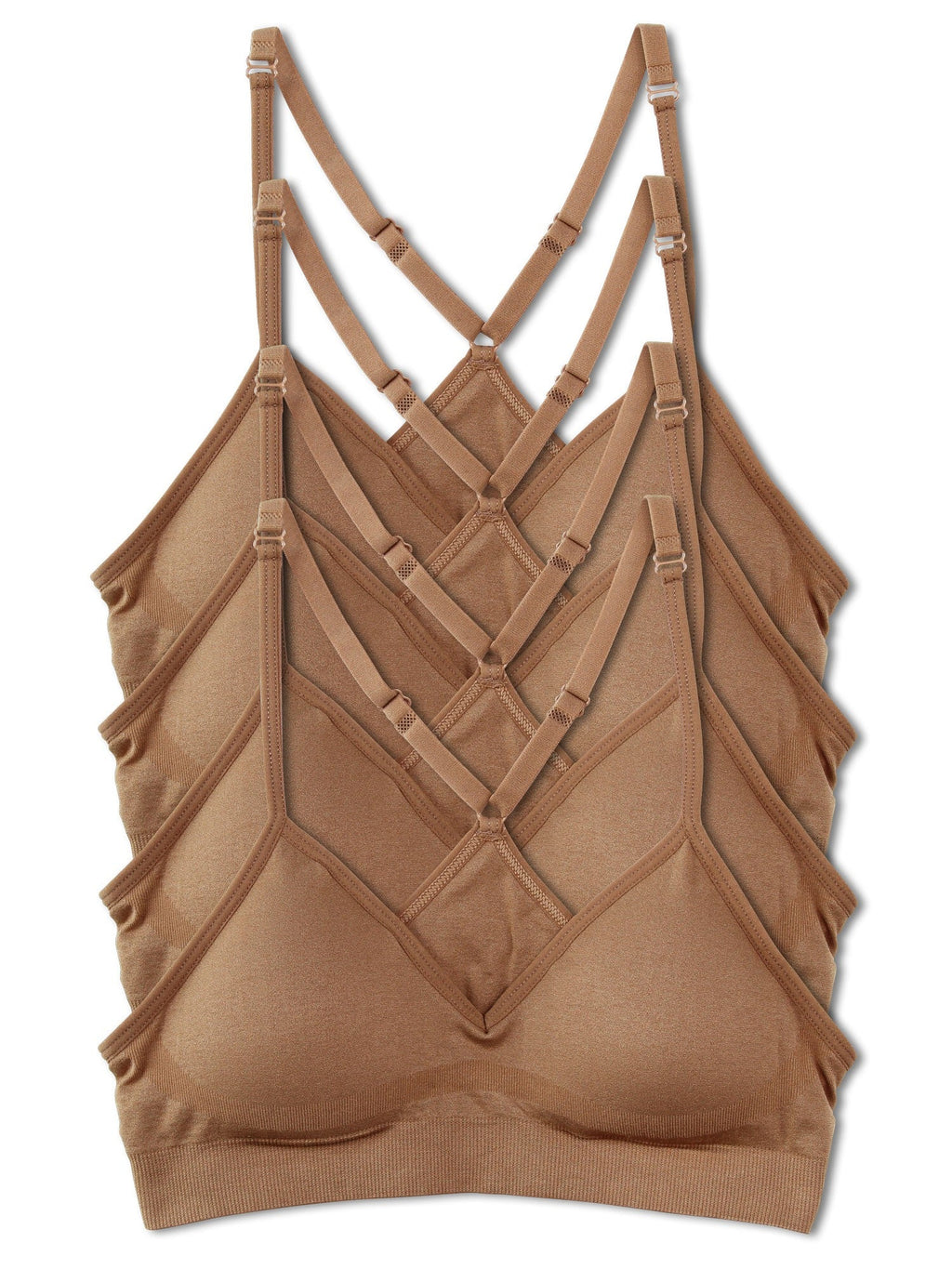4-Pack Racerback Sports Bra V Neck for Women