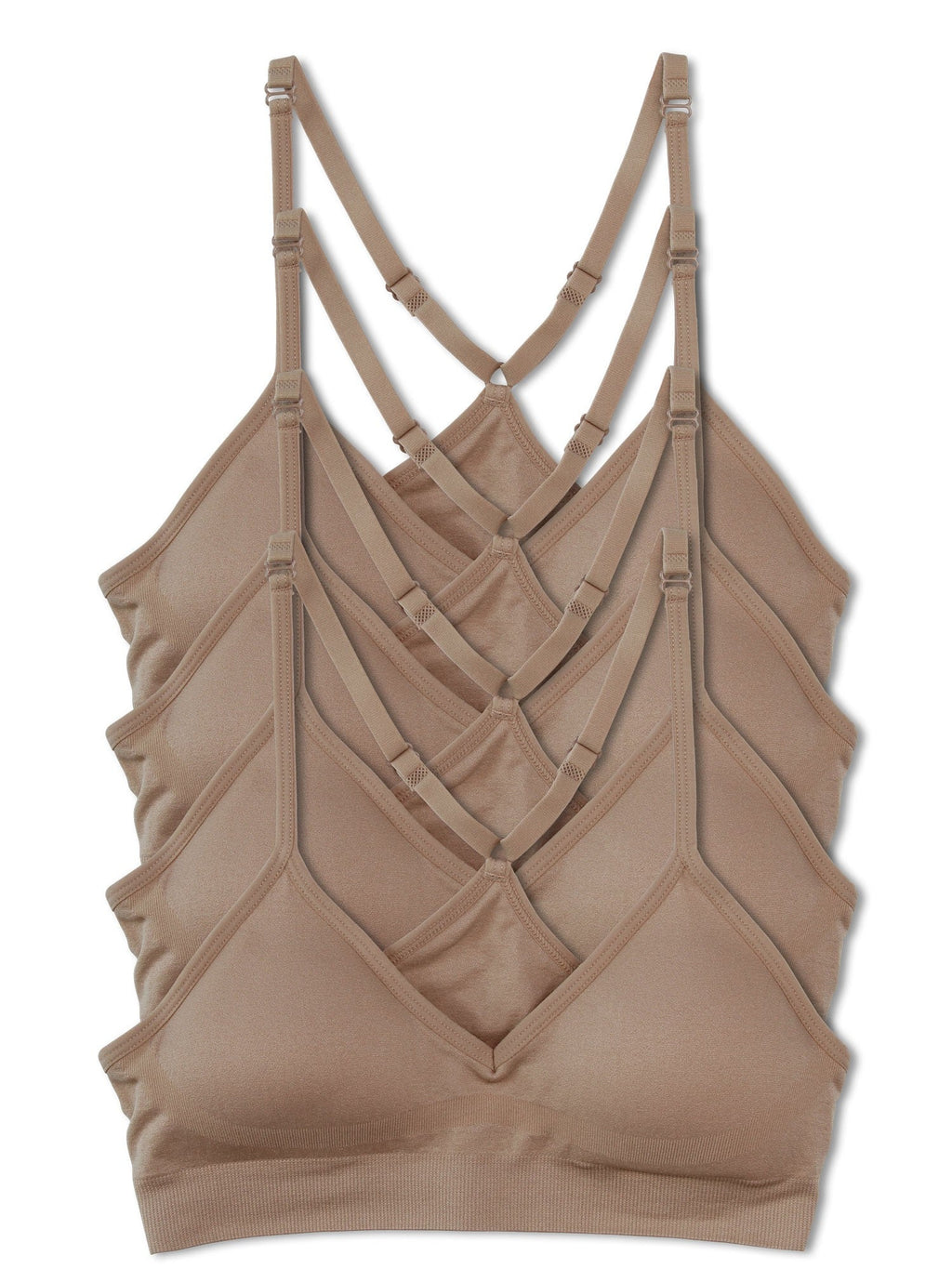 4-Pack Racerback Sports Bra V Neck for Women