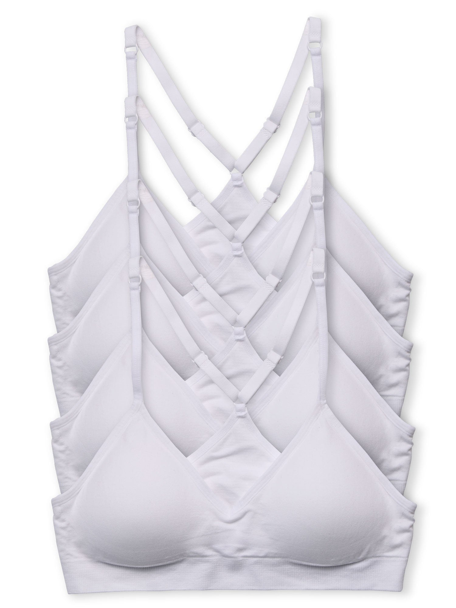 4-Pack Racerback Sports Bra V Neck for Women