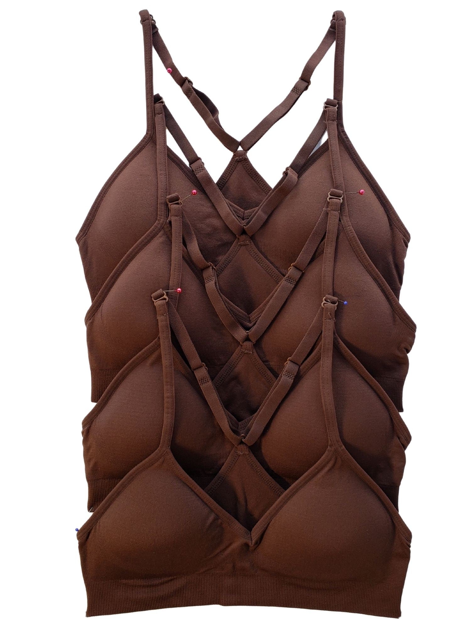 4-Pack Racerback Sports Bra V Neck for Women