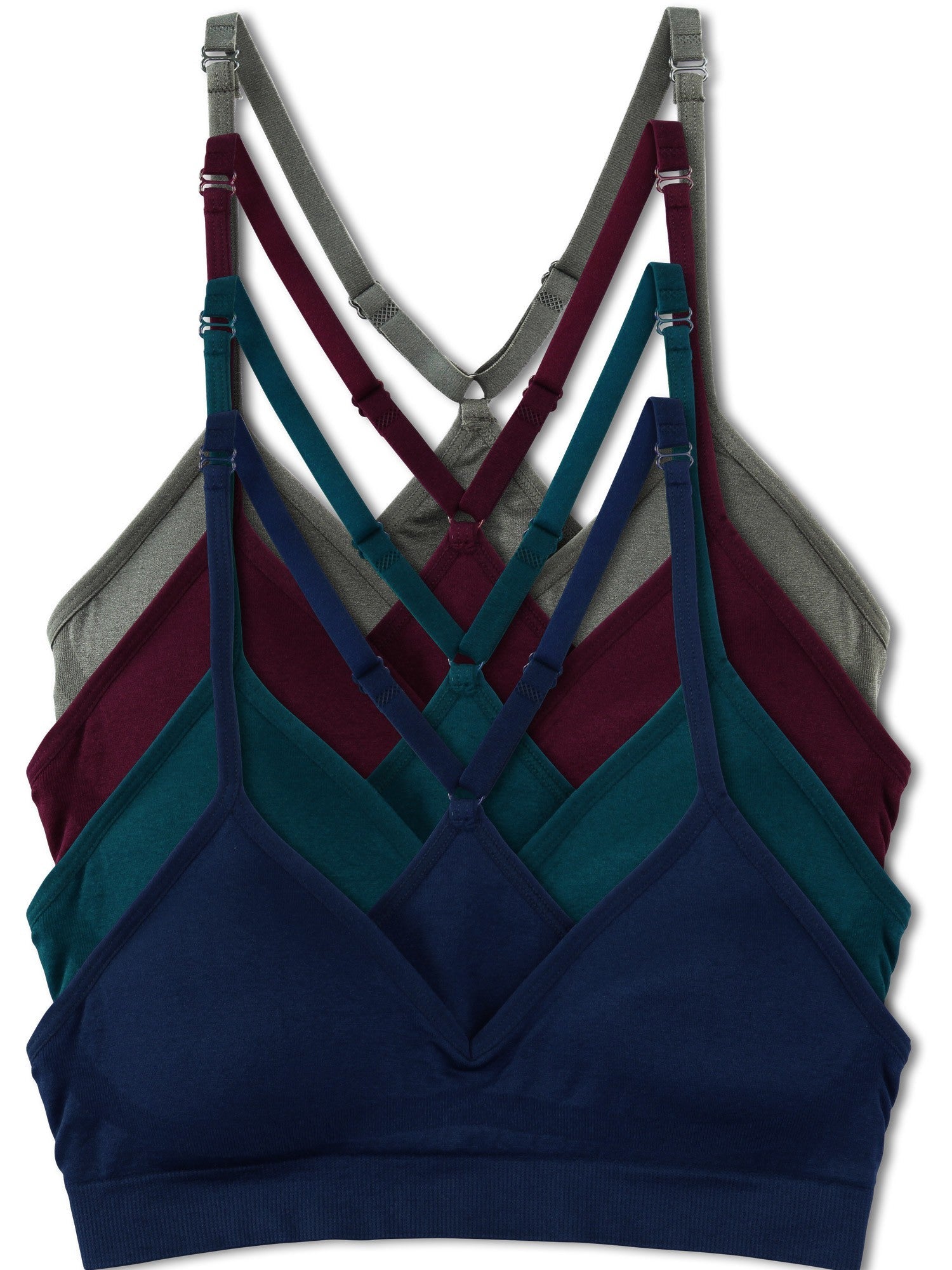 4-Pack Racerback Sports Bra V Neck for Women